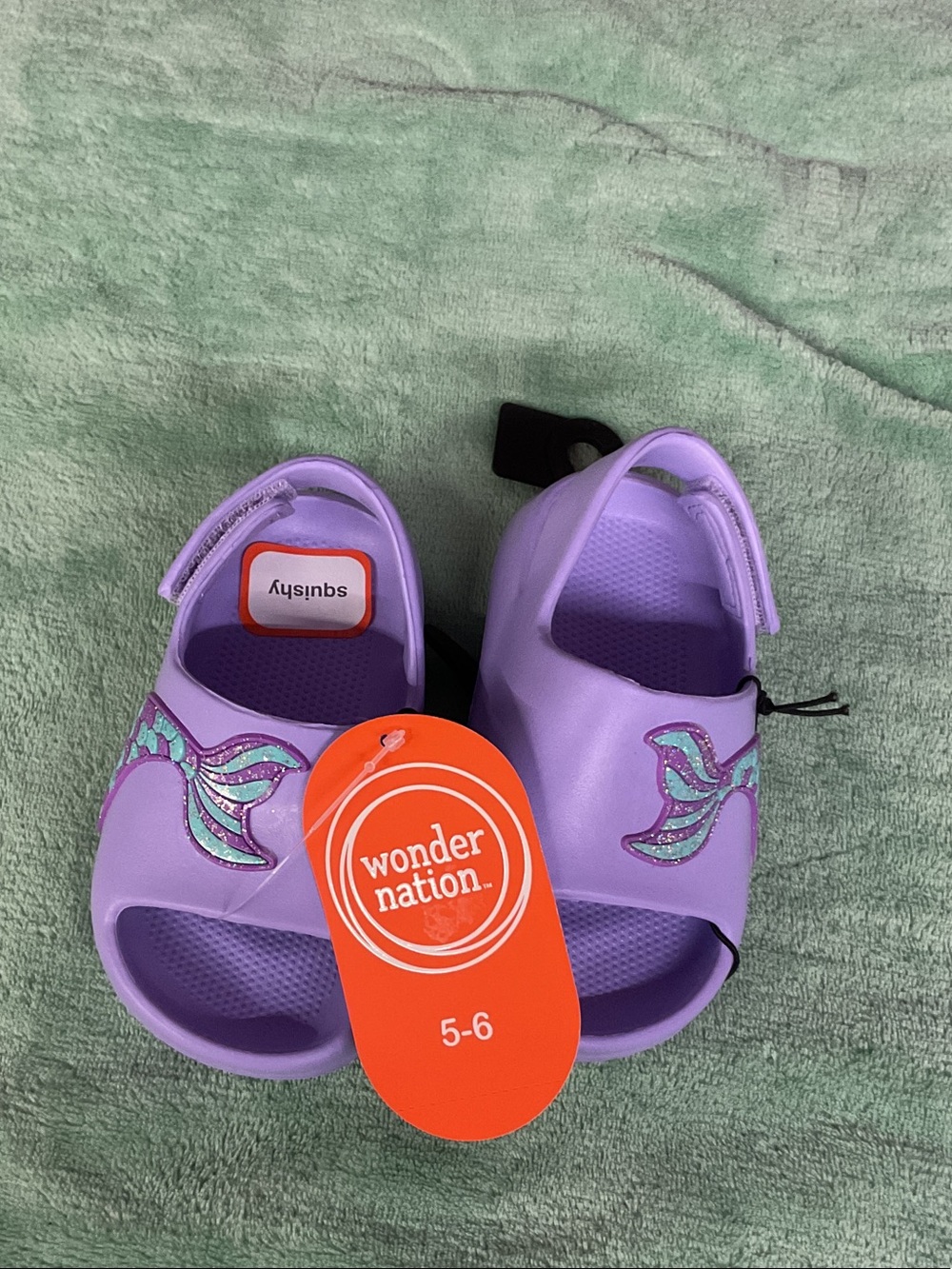 wonder nation Lavender Mermaid Sandals with Glitter Tail